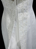 Niulatu Spaghetti Strap Beaded Satin Long Prom Dress White Wedding Dress Graduation Prom Dress HZ1103
