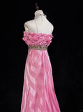 Niulatu Mermaid Spaghetti Straps Satin Beaded Long Prom Dress Beautiful Bridalmaid Dress Birthday Dress HZ1103