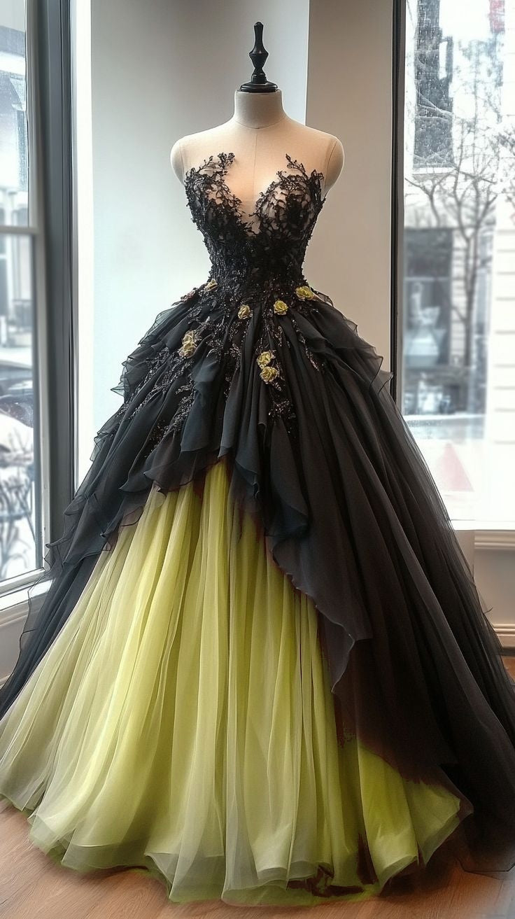 Niulatu Sweetheart Neck Beaded Tulle Long Prom Dress for Quinceanera Lace Applique Wedding Dress HZ1103