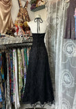 Niulatu Black Halter A-Line Chiffon&Tulle Open Back Prom Dresses Birthday Dresses HZ1026