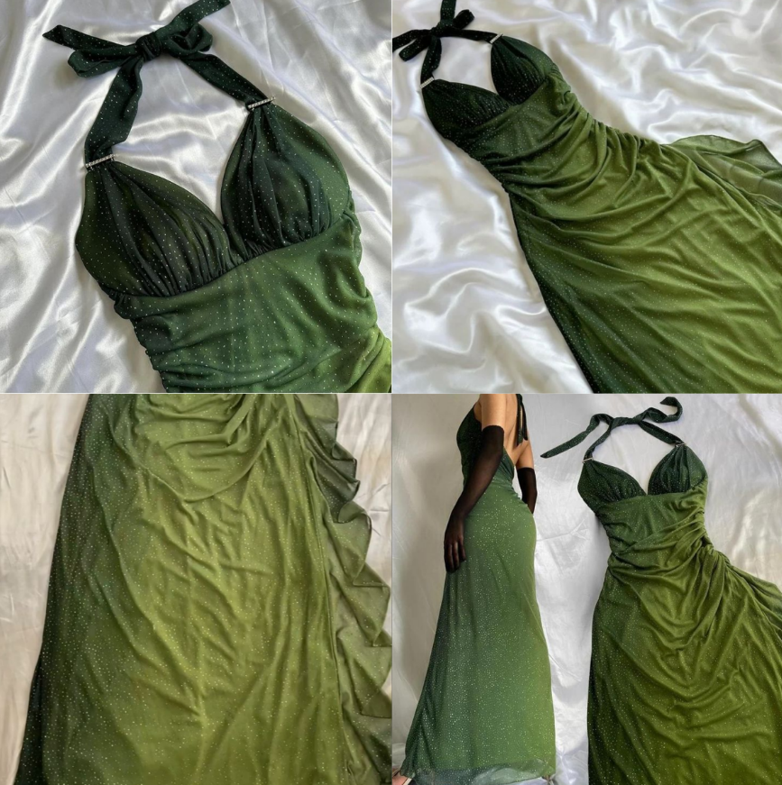 Niulatu ?Chiffon Halter Sheath Prom Dress for Party&Birthday Elegant Blue Evening Gowns HZ1026