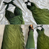 Niulatu ?Chiffon Halter Sheath Prom Dress for Party&Birthday Elegant Blue Evening Gowns HZ1026