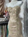 Niulatu Mermaid Strapless Sweetheart Tulle Beaded Applique Long Prom Dress HZ1103