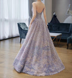 Niulatu Spaghetti Strap Tulle Applique Long Prom Dress Adult Ceremony Birthday Dress HZ1103