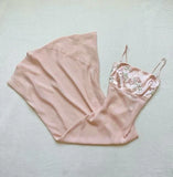 Niulatu Pink Spaghetti Strap Chiffon Long Prom Dress for Party Embroidered AppliqueEvening Dress HZ1103