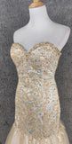 Niulatu Champagne Mermaid Sweetheart Neck Beaded Tulle Long Ball Dress Vintage Evening Dress HZ1103