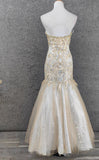 Niulatu Champagne Mermaid Sweetheart Neck Beaded Tulle Long Ball Dress Vintage Evening Dress HZ1103