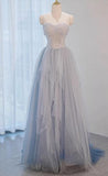 Niulatu Sweetheart Neck Sequined Tulle Long Prom Dress Birthday Dress Graduation Prom Dress HZ1103