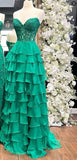 Niulatu Sweetheart Neck Chiffon Lace Blue Long Prom Dress, Blue Long Graduation Dress HZ1103