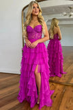 Niulatu Sweetheart Neck Chiffon Lace Blue Long Prom Dress, Blue Long Graduation Dress HZ1103