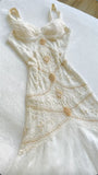 Niulatu Yellow Mermaid Tulle Chiffon Long Prom Dress Pretty Birthday Dress HZ1103