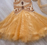 Niulatu Yellow Mermaid Tulle Chiffon Long Prom Dress Pretty Birthday Dress HZ1103
