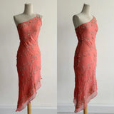 Niulatu Light Green Simple Bodycon Party Dresses Elegant One Shoulder Chiffon Applique Beaded Prom Dress HZ1103