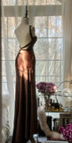 Niulatu Chocolate Mermaid Sweetheart Neck Satin Long Prom Dress Elegant Evening Gown HZ1103