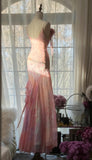Niulatu Pink Spaghetti Strap Mermaid Party Dresses Fairytale Chiffon Beaded Long Prom Dresses HZ1026