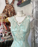 Niulatu Mermaid V-neck Satin Tulle Long Prom Dress HZ1103