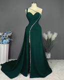 Niulatu Pink Long One Shoulder Sleeveless Prom Dress Long Slit Online HZ1103