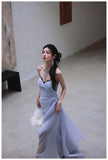 Niulatu A-Line Strapless Chiffon Pleated Long Prom Dress Chic Lace Graduation Prom Dress HZ1103
