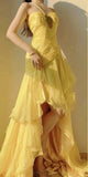 Niulatu A-Line One Shoulder Chiffon Long Prom Dress Sweet Layered Birthday Dress HZ1103