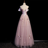 Niulatu A-Line Strapless Satin Tulle Long Prom Dress Graduation Prom Birthday Dress HZ1103
