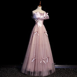 Niulatu A-Line Strapless Satin Tulle Long Prom Dress Graduation Prom Birthday Dress HZ1103