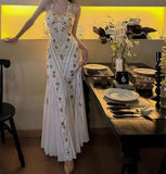 Niulatu Halter Neck Tulle Beading Vintage Long Prom Dress Birthday Dress HZ1103