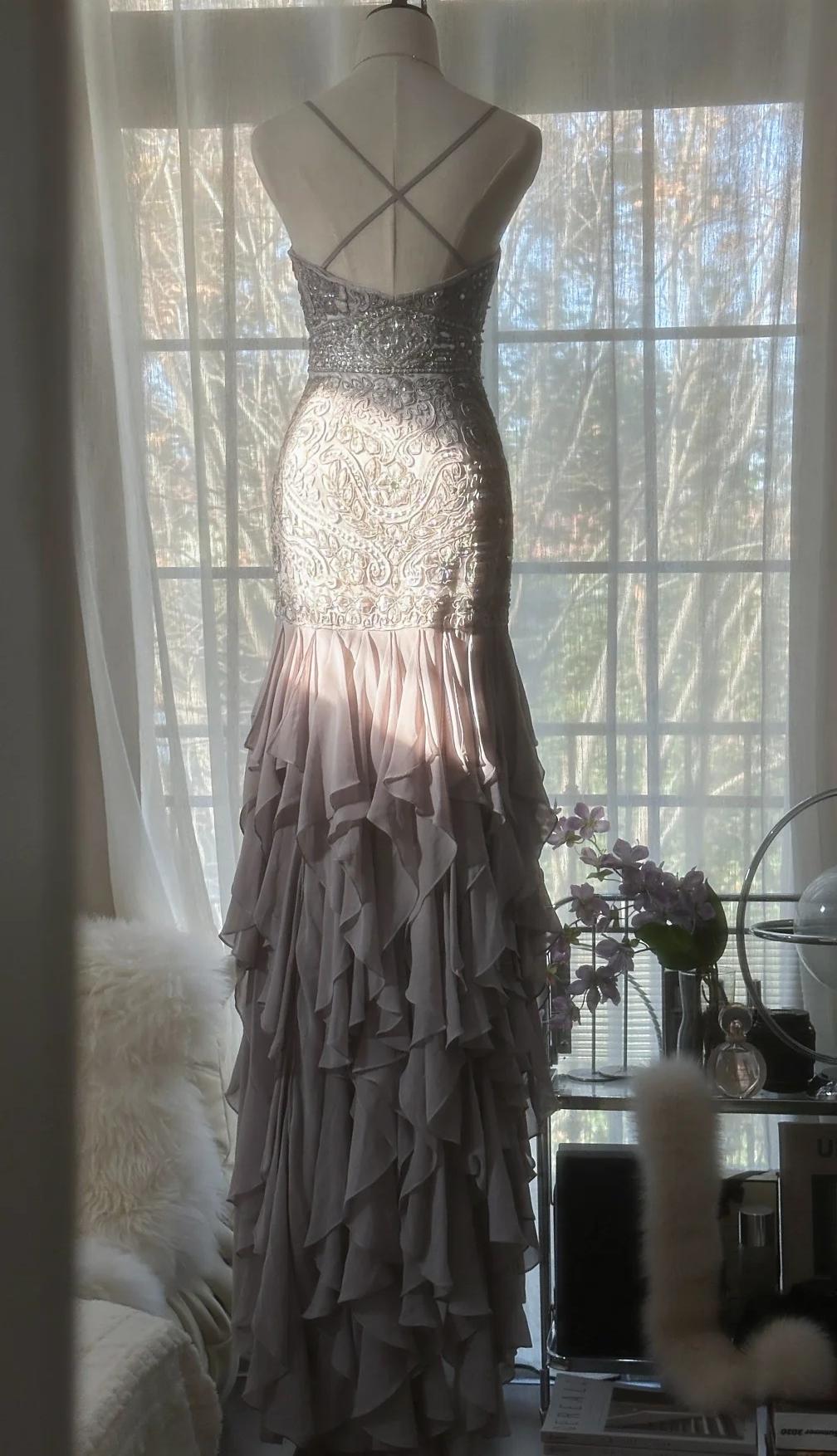 Niulatu Purple Spaghetti Strap Appliques Bodycon Open Back Evening Dresses Chiffon Sequin Long Prom Dresses HZ1026