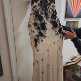 Niulatu Spaghetti Strap Chiffon Applique Long Prom Dresses Temperament Party Dresses HZ1026