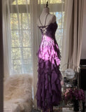 Niulatu ??Elegant Strapless Chiffon Applique Long Tiered Prom Dresses Backless Party Dresses HZ1026