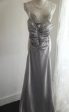 Niulatu Meimaid Satin Spaghetti Straps Beaded Long Prom Dress Sweetheart Neckline Formal Evening Dress HZ1103