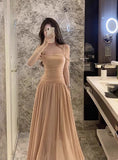Niulatu style pleated waist dress with suspenders HZ1103