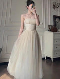 Niulatu A-Line Spaghetti Strap Tulle Prom Dress Birthday Dress HZ1103