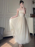 Niulatu A-Line Spaghetti Strap Tulle Prom Dress Birthday Dress HZ1103