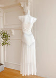 Niulatu White Bodycon Dress Spaghetti Straps Prom Dress Graduation Prom Adult Ceremony Dress HZ1103