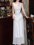 Niulatu White Bodycon Dress Spaghetti Straps Prom Dress Graduation Prom Adult Ceremony Dress HZ1103