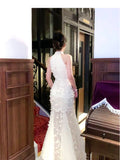 Niulatu Apricot Mermaid Turtleneck Tulle 3D Flower Prom Dress HZ1103