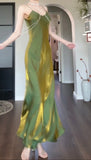 Niulatu Spaghetti Strap Bodycon Dress V Neck Glitter Silk Prom Dress HZ1103