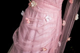 Niulatu Mermaid Strapless Tulle 3D Applique Long Prom Dress Sweet Wedding Dress HZ1103