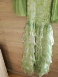 Niulatu Green Mermaid Vintage Party Dresses Sweetheart Chiffon Beaded Layed Prom Dresses HZ1026