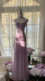 Niulatu Spaghetti StrapsPurple Mermaid Wedding Guest Dresses Beaded Tulle Chiffon Long Prom Dresses HZ1026