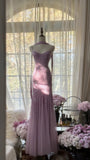Niulatu Spaghetti StrapsPurple Mermaid Wedding Guest Dresses Beaded Tulle Chiffon Long Prom Dresses HZ1026