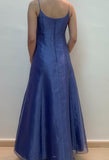 Niulatu Spaghetti Strap Blue Tulle Beaded Prom Dress HZ1103
