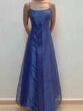 Niulatu Spaghetti Strap Blue Tulle Beaded Prom Dress HZ1103