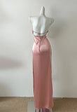 Niulatu Pink Diamond Spaghetti Strap Satin Bodycon Ball Dress HZ1103