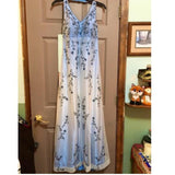 Niulatu Gradient Purple Sheath Halter Neck Satin Prom Dress with Beaded Appliques HZ1103