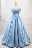 Niulatu Sweet A-Line Spaghetti Strap Satin Long Prom Dress Evening Party Dress HZ1103
