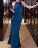 Niulatu satin halter neck dress birthday engagement dress HZ1103