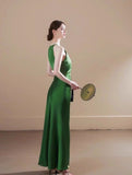 Niulatu satin halter neck dress birthday engagement dress HZ1103