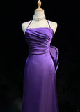 Niulatu Spaghetti Strap Satin Prom Dress Backless Evening Gown HZ1103