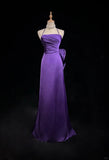 Niulatu Spaghetti Strap Satin Prom Dress Backless Evening Gown HZ1103